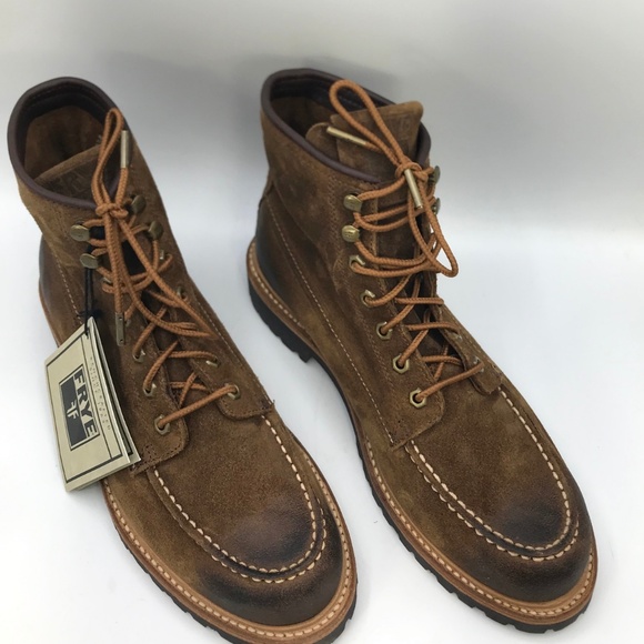 Frye Men's Dakota Mid Lace Waxed Suede Work Boots - Picture 4 of 7